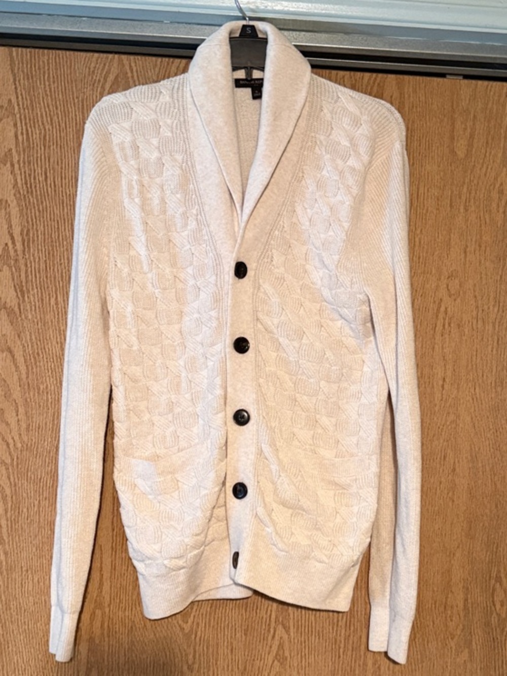 Banana Republic Cream Shawl Collar Cable Cardigan